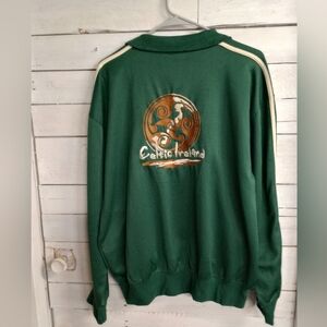 Celtic Ireland Green Track Jacket LFR High Tech Breathable Zip Up Large Retro